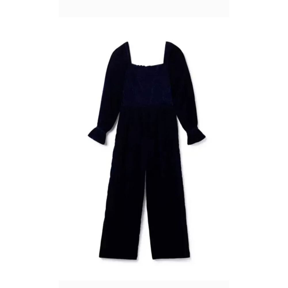 Janie and Jack Smocked Velvet Jumpsuit Size 8
